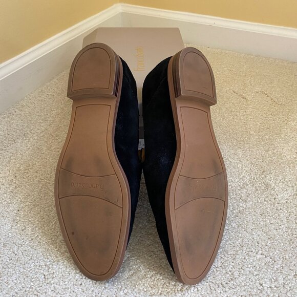 Like NEW! FRANCO SARTO black suede loafers with tassle, sz 8.5 - Picture 3 of 5